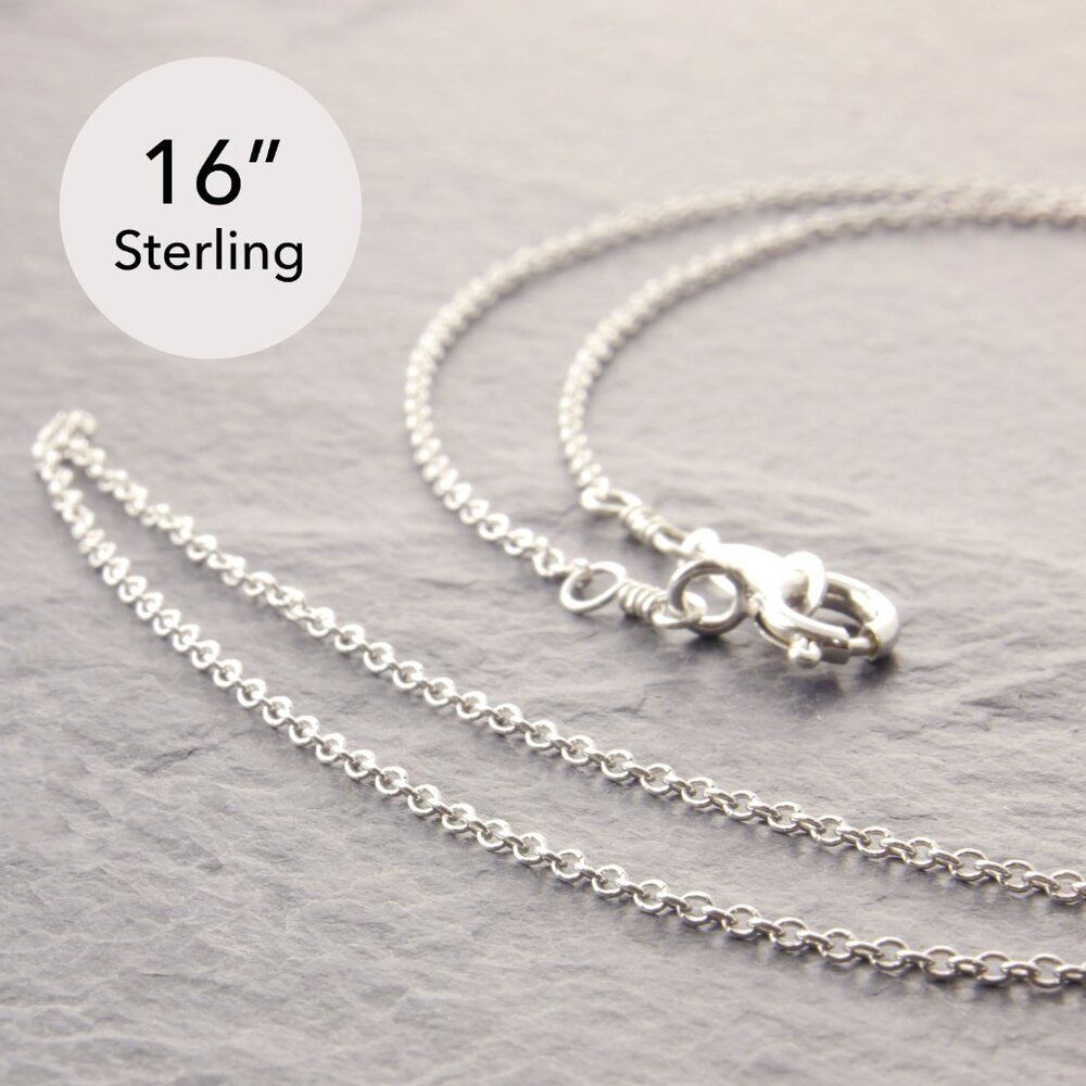 16" Sterling Dainty Chain Necklace (#6-3040-1sd-sp) by Megu's Attic